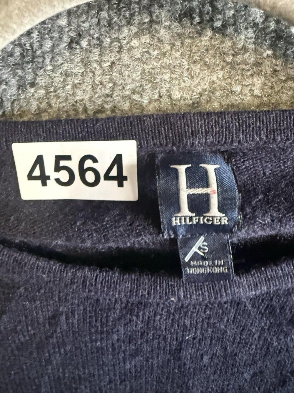 Hilfiger Sweater Womens XS Blue Lightweight Silk Cashmere 3/4 Raglan Knit - Picture 4 of 5